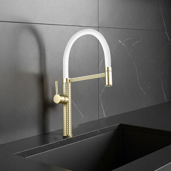 CIRA MetalEdition Monomando de Cocina Dirigible Flexyform Oro | Blanco MARTI 1921