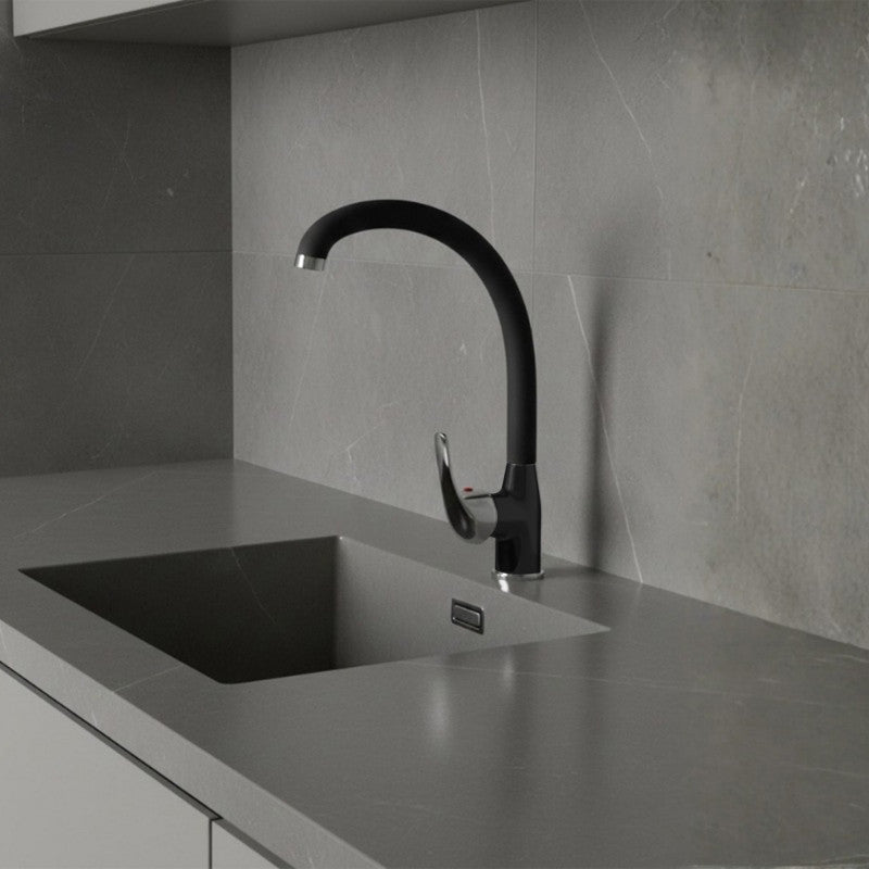 RIALTO Monomando de Cocina s/repisa Negro|Cromo MARTI 1921