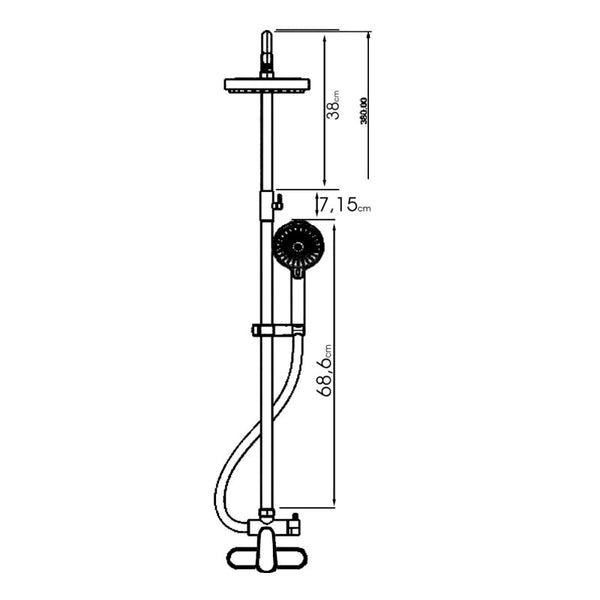 HARMONY Monomando de Ducha con Columna Negro MARTI 1921