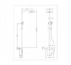 CUBIC TERMOSTÁTICO Monomando de Ducha con Columna Cromo MARTI 1921