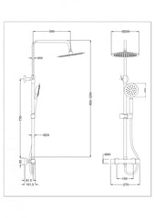 RTT TERMOSTÁTICO 100% LATÓN Monomando de Ducha con Columna AzulColombino RAL5014 MARTI 1921