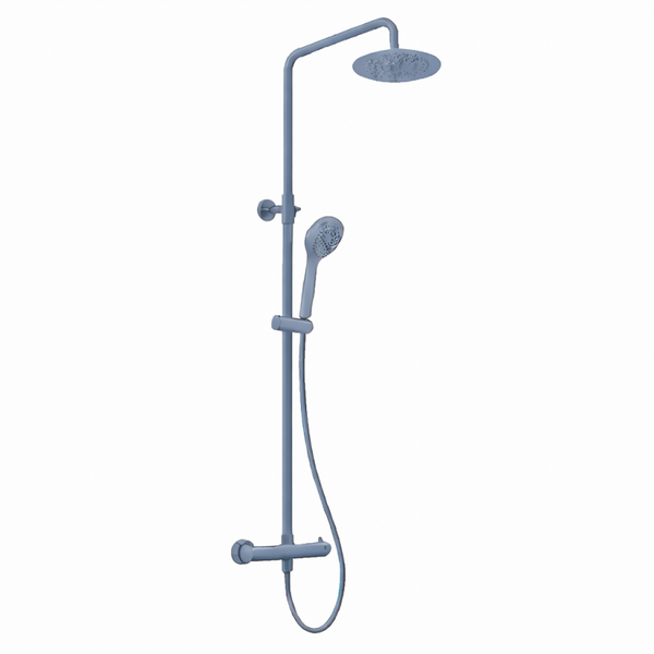 RTT TERMOSTÁTICO 100% LATÓN Monomando de Ducha con Columna AzulColombino RAL5014 MARTI 1921