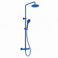 RTT TERMOSTÁTICO 100% LATÓN Monomando de Ducha con Columna AzulGenciana RAL5010 MARTI 1921