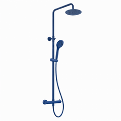 RTT TERMOSTÁTICO 100% LATÓN Monomando de Ducha con Columna AzulAcero RAL5011 MARTI 1921