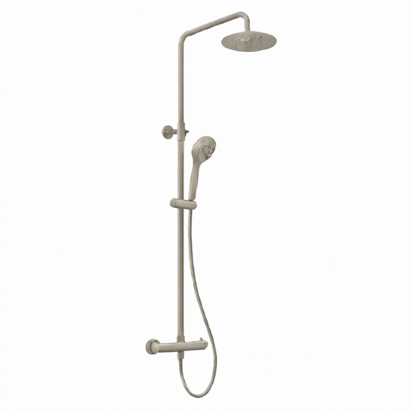 RTT TERMOSTÁTICO 100% LATÓN Monomando de Ducha con Columna GrisGuijarro RAL7032 MARTI 1921