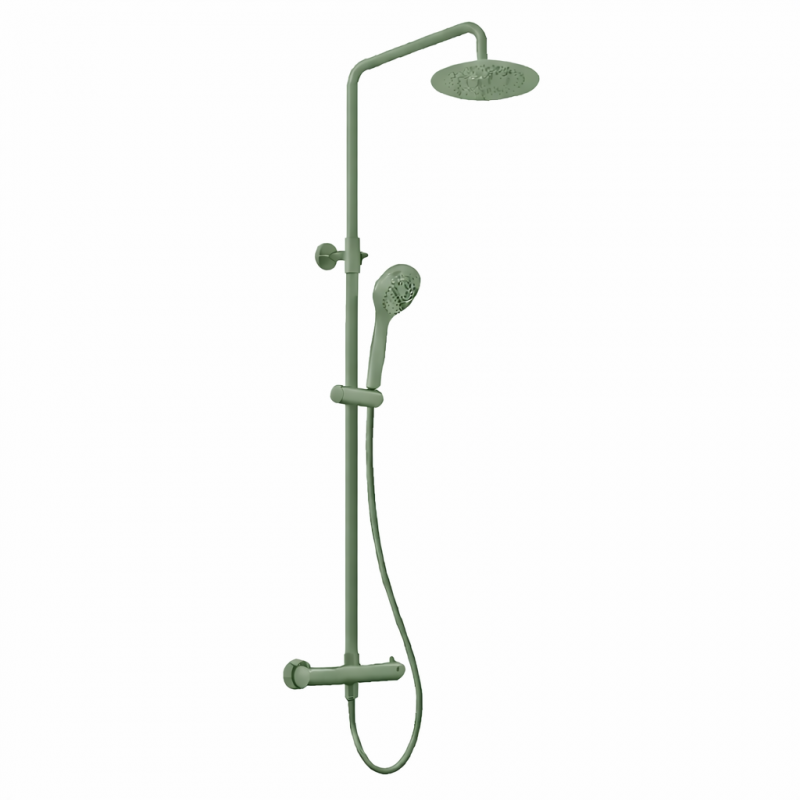 RTT TERMOSTÁTICO 100% LATÓN Monomando de Ducha con Columna VerdeReseda RAL 6011 MARTI 1921