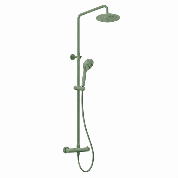 RTT TERMOSTÁTICO 100% LATÓN Monomando de Ducha con Columna VerdeReseda RAL 6011 MARTI 1921