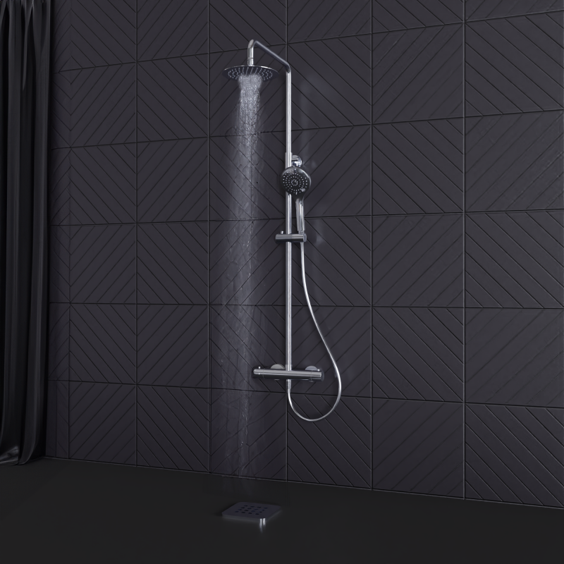 MRT TERMOSTÁTICO Monomando de Ducha con Columna Cromo MARTI 1921