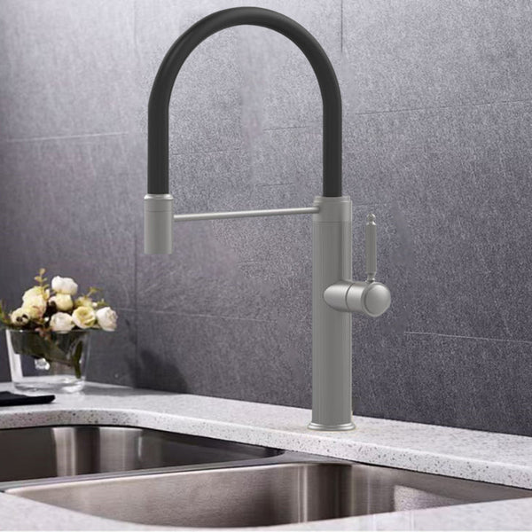 FONTANA Monomando de Cocina Dirigible Flexyform GunMetal|Negro MARTI 1921