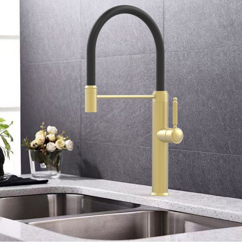 FONTANA Monomando de Cocina Dirigible Flexyform OroCepillado|Negro MARTI 1921