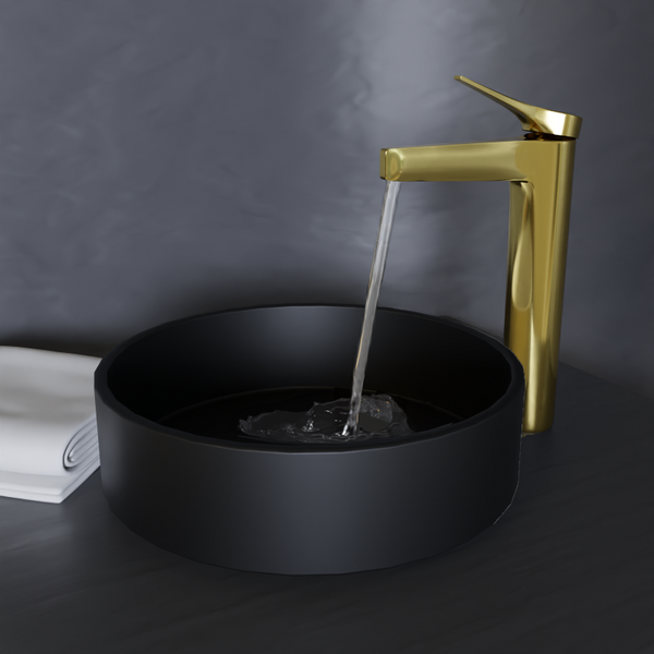 GT Monomando de Lavabo Alto s/repisa Oro MARTI 1921