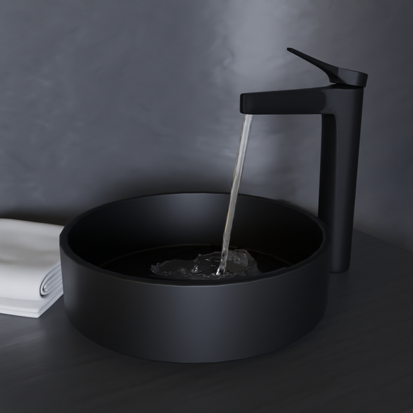 GT Monomando de Lavabo Alto s/repisa Negro MARTI 1921