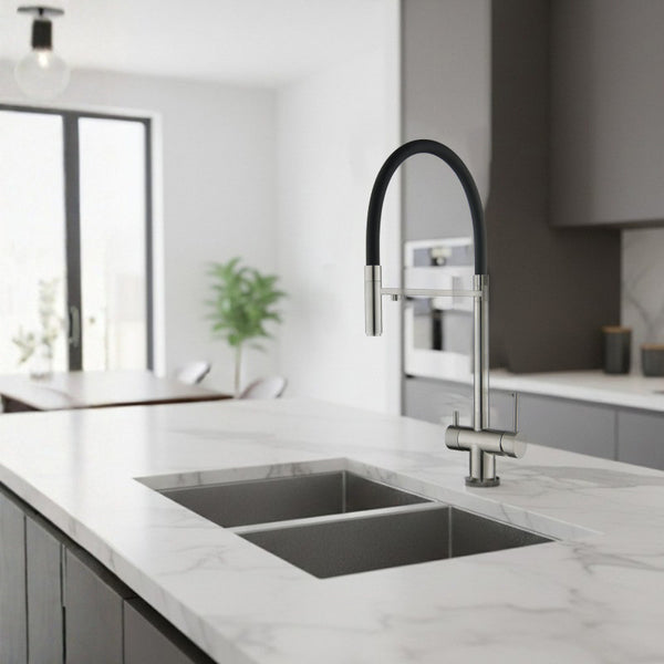 IRIS Monomando de Cocina Dirigible Flexyform OSMOSIS Cromo|Negro MARTI 1921