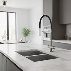 IRIS Monomando de Cocina Dirigible Flexyform OSMOSIS Cromo|Negro MARTI 1921