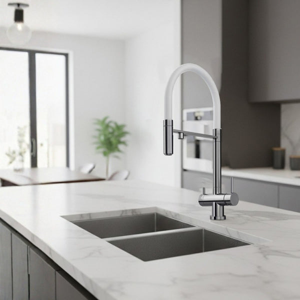 IRIS Monomando de Cocina Dirigible Flexyform OSMOSIS GunMetal|Blanco MARTI 1921