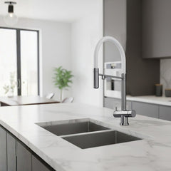 IRIS Monomando de Cocina Dirigible Flexyform OSMOSIS GunMetal|Blanco MARTI 1921