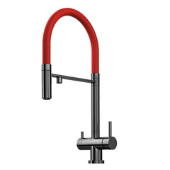 IRIS Monomando de Cocina Dirigible Flexyform OSMOSIS GunMetal|Rojo MARTI 1921