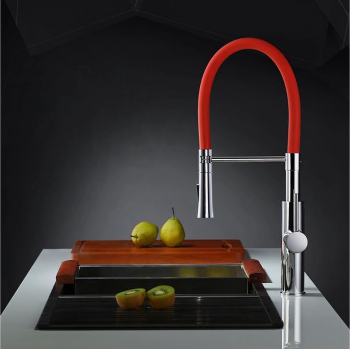 IRIS Monomando de Cocina Dirigible Flexyform Cromo|Naranja MARTI 1921