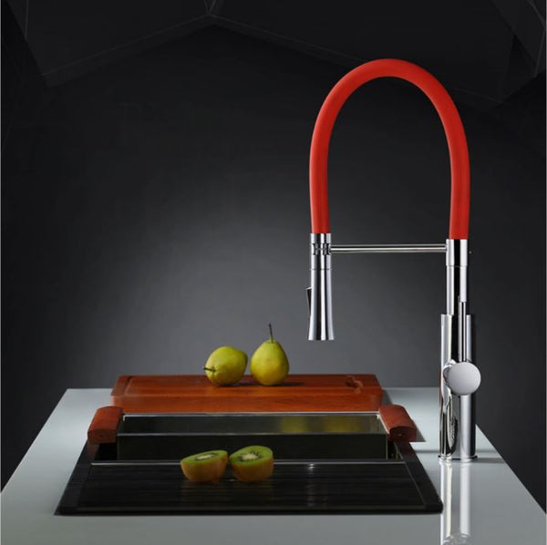 IRIS Monomando de Cocina Dirigible Flexyform Cromo|Naranja MARTI 1921