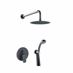22E Monomando de Kit Empotrado de Ducha (4vías-2funciones) TBX PARED Negro MARTI 1921
