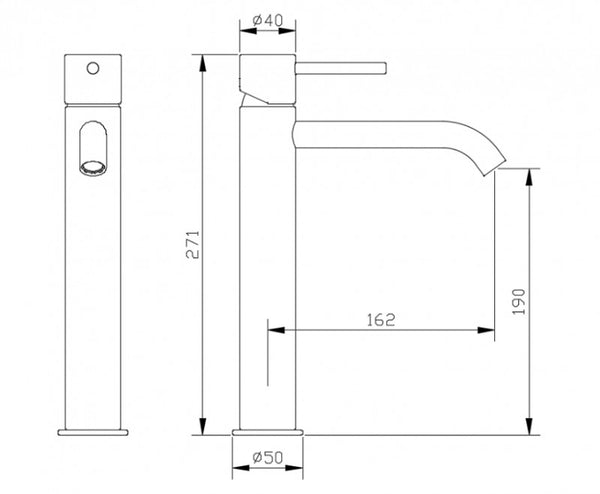 MRT 3 Monomando de Lavabo Alto s/repisa INOX MARTI 1921
