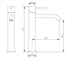 MRT 3 Monomando de Lavabo Alto s/repisa INOX MARTI 1921