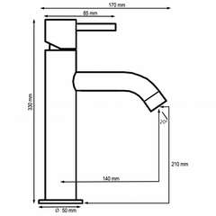 MRT 4 Monomando de Lavabo Alto s/repisa TurquesaPastel RAL 6034 MARTI 1921