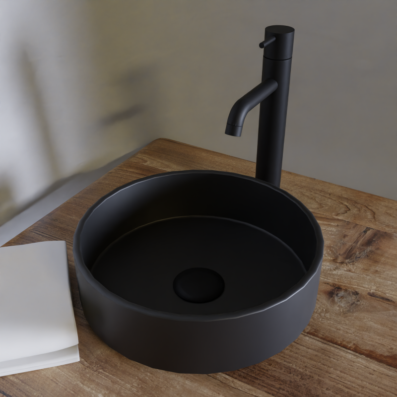 MRT 4 Monomando de Lavabo Alto s/repisa Negro MARTI 1921