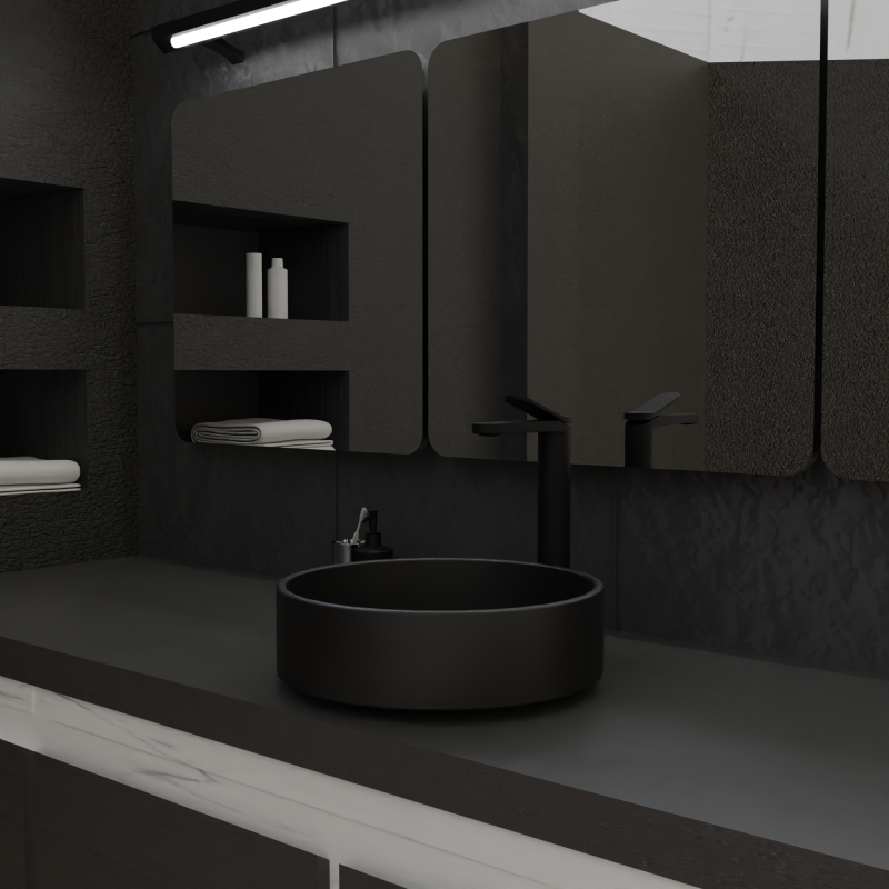 PRO Monomando de Lavabo Alto s/repisa Negro MARTI 1921
