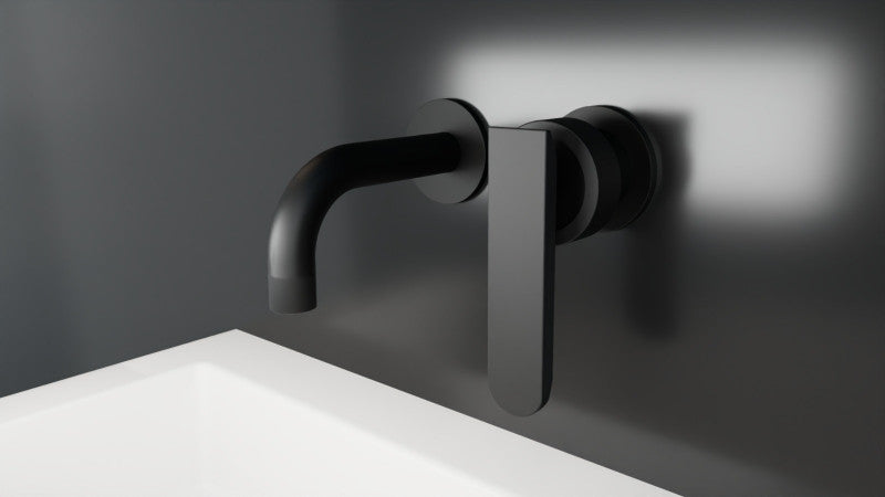 VICTOR Monomando de Lavabo Mural 2 elementos 16CM Negro MARTI 1921