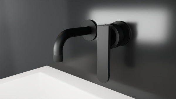 VICTOR Monomando de Lavabo Mural 2 elementos 16CM Negro MARTI 1921