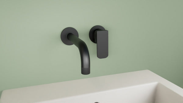 22E Monomando de Lavabo Mural 2 elementos 16CM Negro MARTI 1921