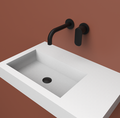 HARMONY Monomando de Lavabo Mural 2 elementos 21CM Negro MARTI 1921