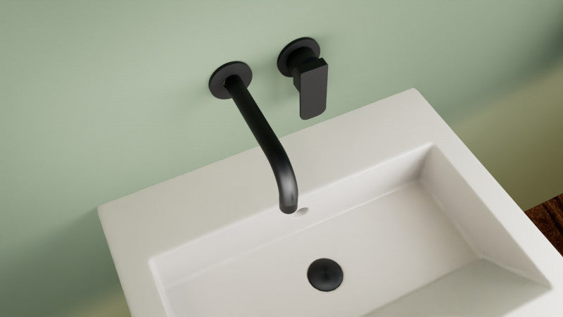 22E Monomando de Lavabo Mural 2 elementos 21CM Negro MARTI 1921