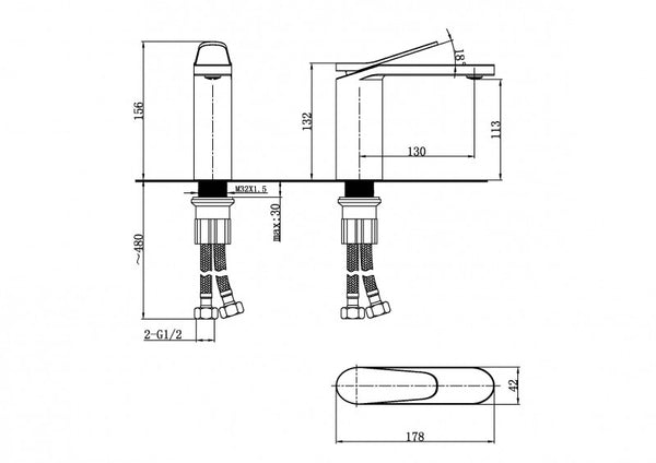 PRO Monomando de Lavabo s/repisa Blanco MARTI 1921