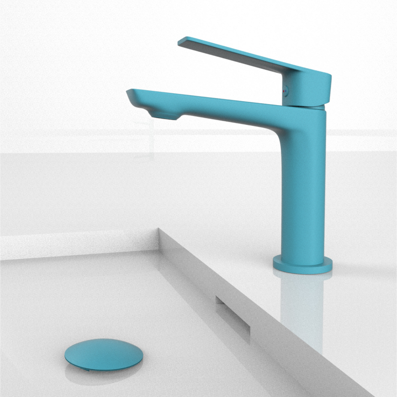 VELVET Monomando de Lavabo s/repisa AzulTurquesa RAL5018 MARTI 1921