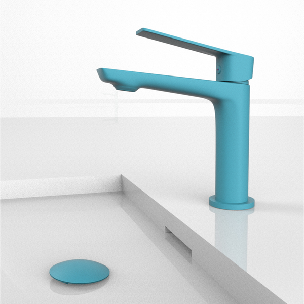 VELVET Monomando de Lavabo s/repisa AzulTurquesa RAL5018 MARTI 1921