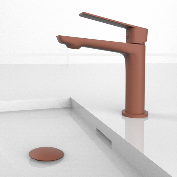 VELVET Monomando de Lavabo s/repisa RojoBeige RAL3012 MARTI 1921