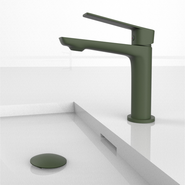 VELVET Monomando de Lavabo s/repisa VerdeReseda RAL 6011 MARTI 1921