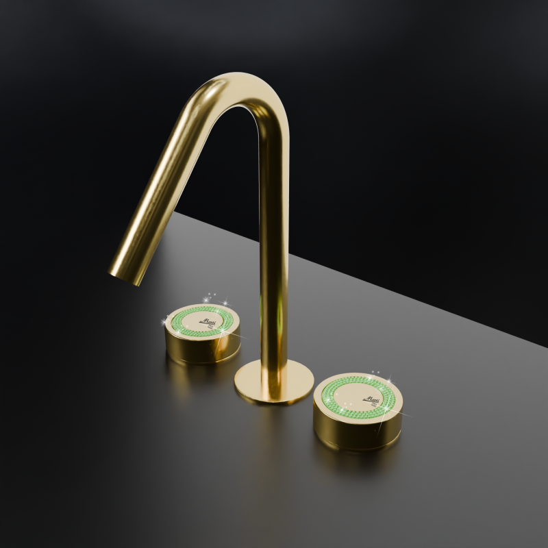 O2 SW Monomando de Lavabo s/repisa 3 elementos VerdeMenta RAL6029 MARTI 1921
